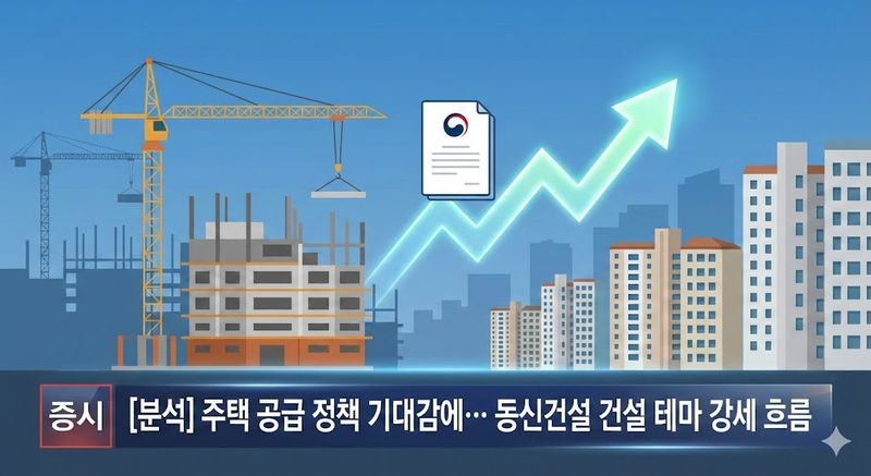 [분석] 주택 공급 정책 기대감에… 동신건설 건설 테마 강세 흐름