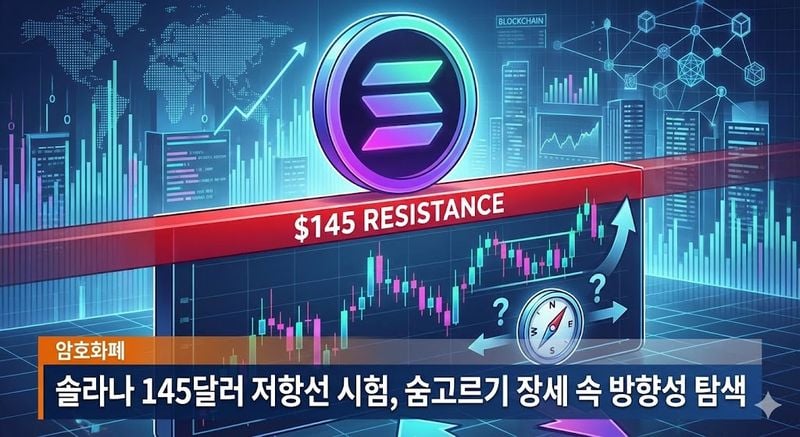 솔라나 145달러 저항선 시험, 숨고르기 장세 속 방향성 탐색