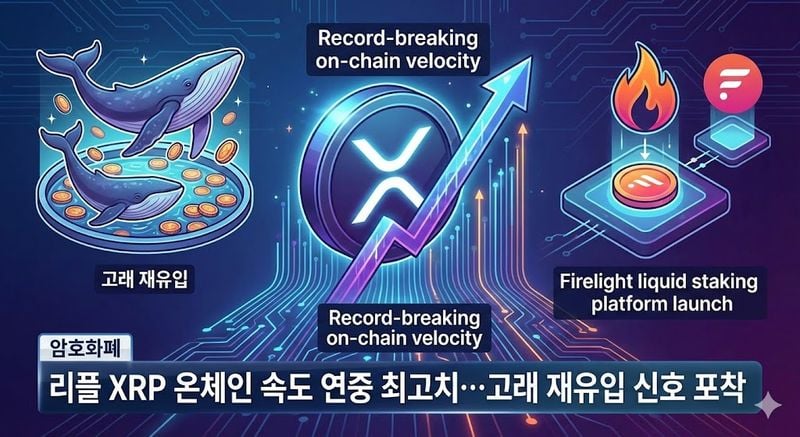 리플 XRP 온체인 속도 연중 최고치…고래 재유입 신호 포착