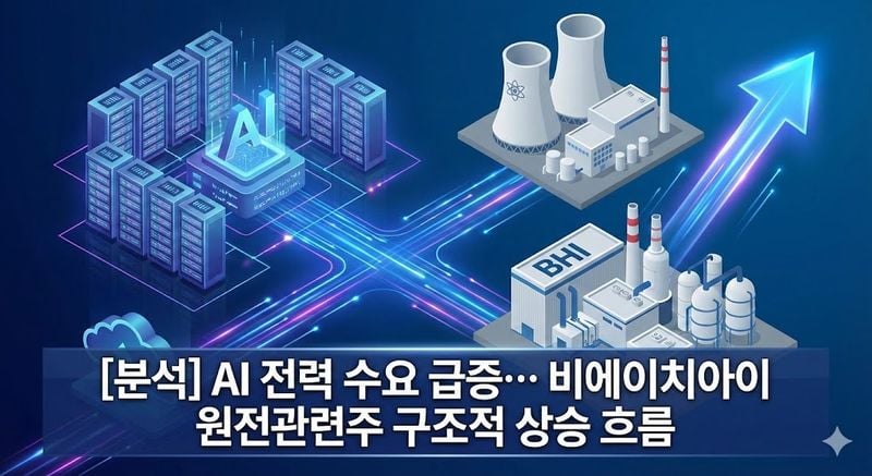 [분석] AI 전력 수요 급증… 비에이치아이 원전관련주 구조적 상승 흐름