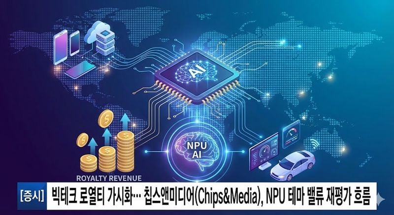 [분석] 빅테크 로열티 가시화… 칩스앤미디어(Chips&Media), NPU 테마 밸류 재평가 흐름