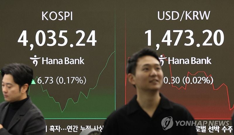 코스피 4,100선 회복 마감…코스닥 0.55% 하락