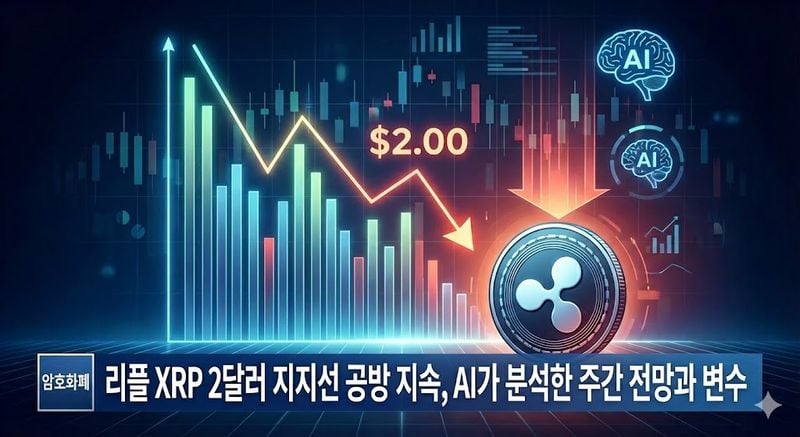리플 XRP 2달러 지지선 공방 지속, AI가 분석한 주간 전망과 변수