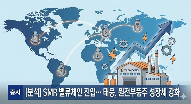 [분석] SMR 밸류체인 진입… 태웅, 원전부품주 성장세 강화