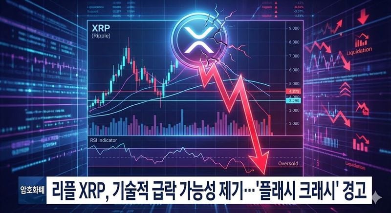 리플 XRP ‘플래시 크래시’ 임박설… “유동성 청산 후 반등 전망”