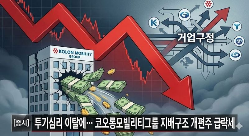 [분석] 투기심리 이탈에… 코오롱모빌리티그룹 지배구조 개편주 급락세