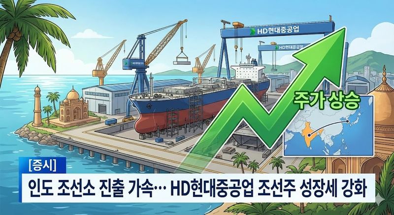 [분석] 인도 조선소 진출 가속… HD현대중공업 조선주 성장세 강화