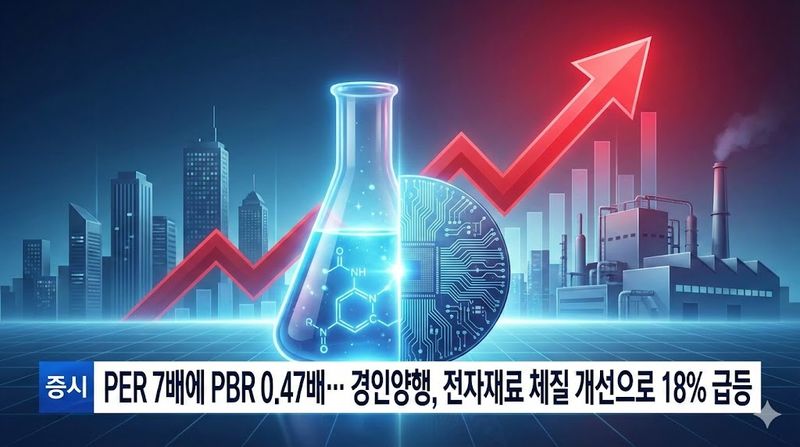 [분석] PER 7배에 PBR 0.47배... 경인양행, 전자재료 체질 개선으로 18% 급등