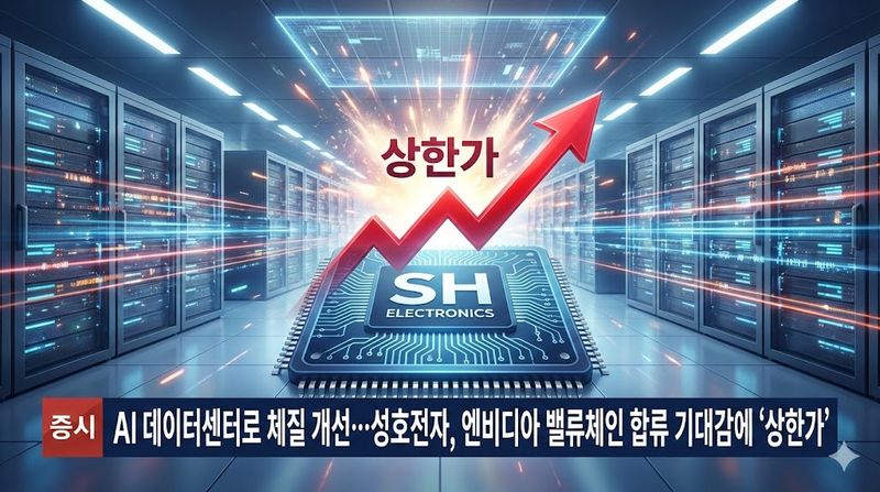 [분석] AI 데이터센터로 체질 개선… 성호전자, 엔비디아 밸류체인 합류 기대감에 '상한가'