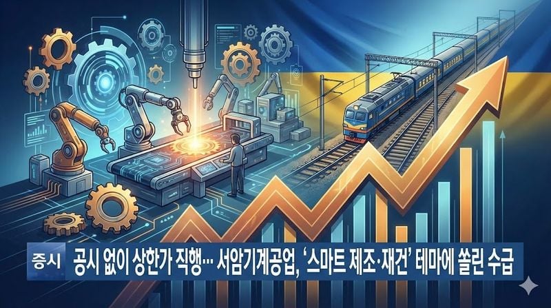 [분석] 공시 없이 상한가 직행… 서암기계공업, '스마트 제조·재건' 테마에 쏠린 수급