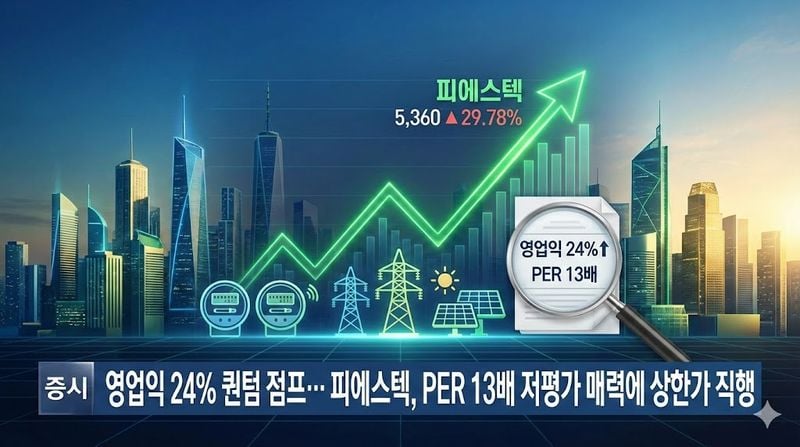 [분석] 영업익 24% 퀀텀 점프… 피에스텍, PER 13배 저평가 매력에 상한가 직행