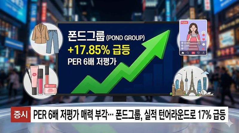 [분석] PER 6배 저평가 매력 부각… 폰드그룹, 실적 턴어라운드로 17% 급등