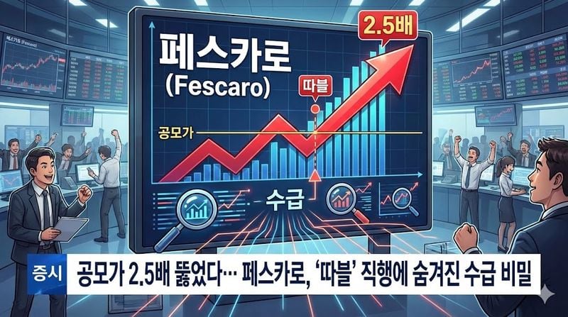 [분석] 공모가 2.5배 뚫었다… 페스카로, '따블' 직행에 숨겨진 수급 비밀