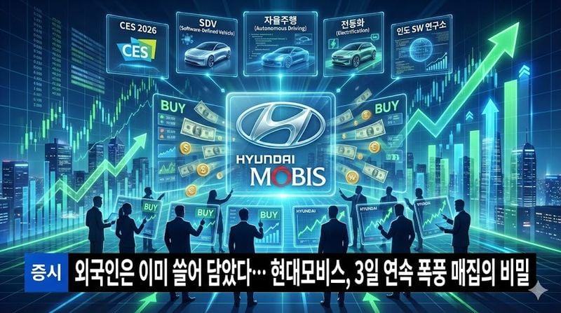 [분석] 외국인은 이미 쓸어 담았다… 현대모비스, 3일 연속 폭풍 매집의 비밀