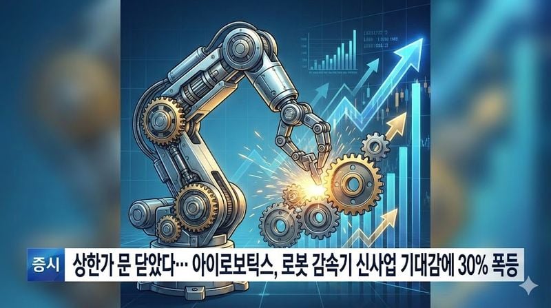 [분석] 상한가 문 닫았다… 아이로보틱스, 로봇 감속기 신사업 기대감에 30% 폭등