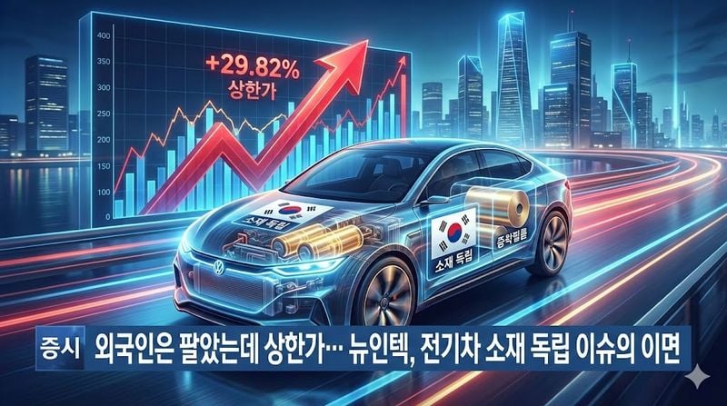 [분석] 외국인은 팔았는데 상한가… 뉴인텍, 전기차 소재 독립 이슈의 이면