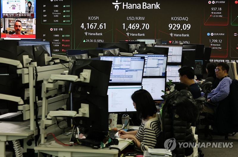 코스피 4,135.00 소폭 하락…연준 금리결정 앞두고 관망 속 약보합