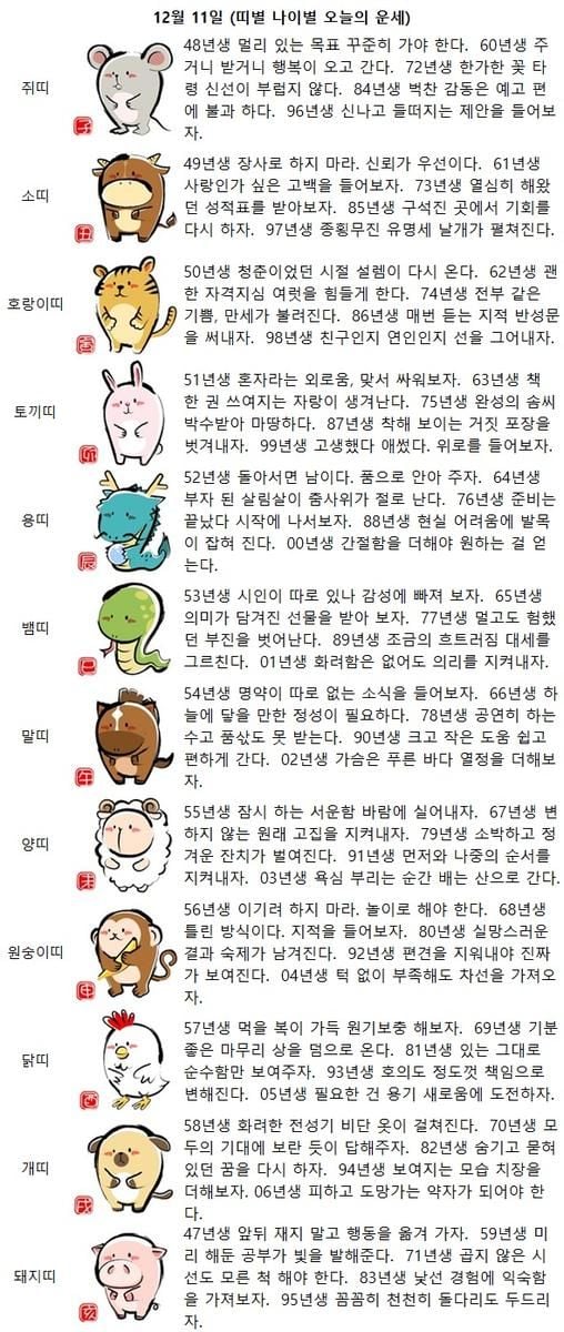 50년생 청춘이었던 시절 설렘이 다시 온다(띠별 나이별 오늘의 운세)