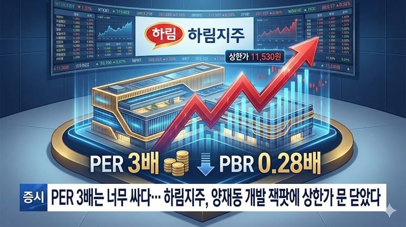 [분석] PER 3배는 너무 싸다… 하림지주, 양재동 개발 잭팟에 상한가 문 닫았다