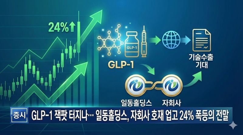 [분석] GLP-1 잭팟 터지나… 일동홀딩스, 자회사 호재 업고 24% 폭등의 전말 (제공:AI제작)
