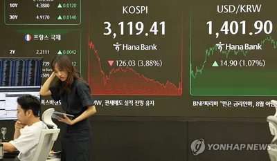 “코스피 3.9% 급락”…세제 개편 실망감에 3,110선 마감