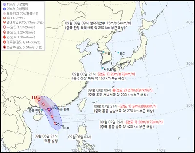 “16호 태풍 타파, 홍콩 남쪽서 북상 중”…기상청 이동 경로 발표