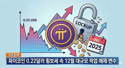 “0.22달러 박스권서 숨고르기”…파이코인, 12월 대규모 락업 해제 앞두고 급락 우려