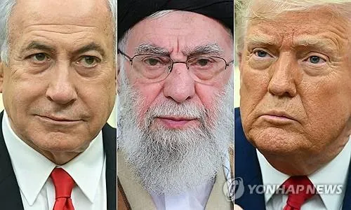 이스라엘-이란-미국 정상 [AFP 연합뉴스 자료사진] 왼쪽부터 베냐민 네타냐후 이스라엘 총리, 아야톨라 알리 하메네이 이란 최고지도자, 도널드 트럼프 미국 대통령