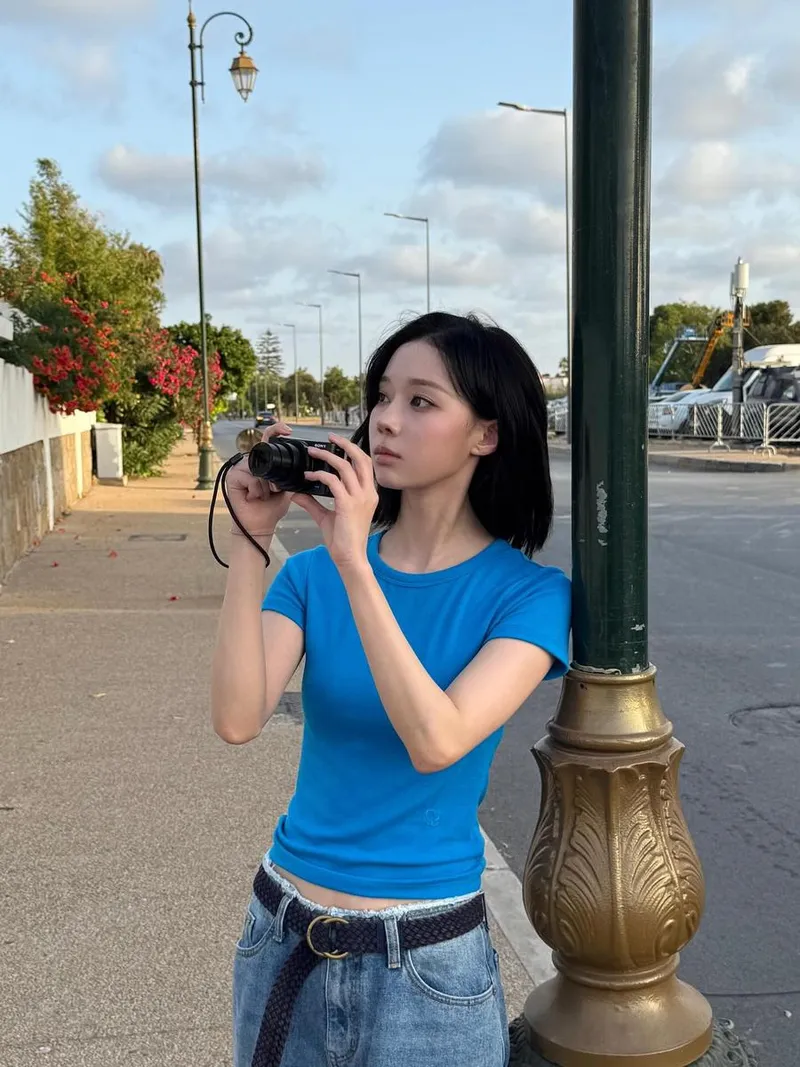 “파란 셔츠의 오후”…윈터, 여름 노을 아래→고요한 시선 담다 / 에스파 윈터 인스타그램