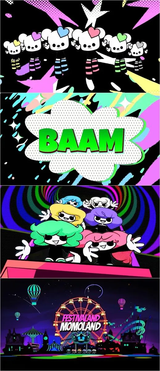“음악으로 놀이공원 한가운데”…모모랜드, ‘FESTIVALAND’ 리믹스 앨범→여름 축제 예고 / 모모랜드 ‘BAAM’ 티저 영상 캡처