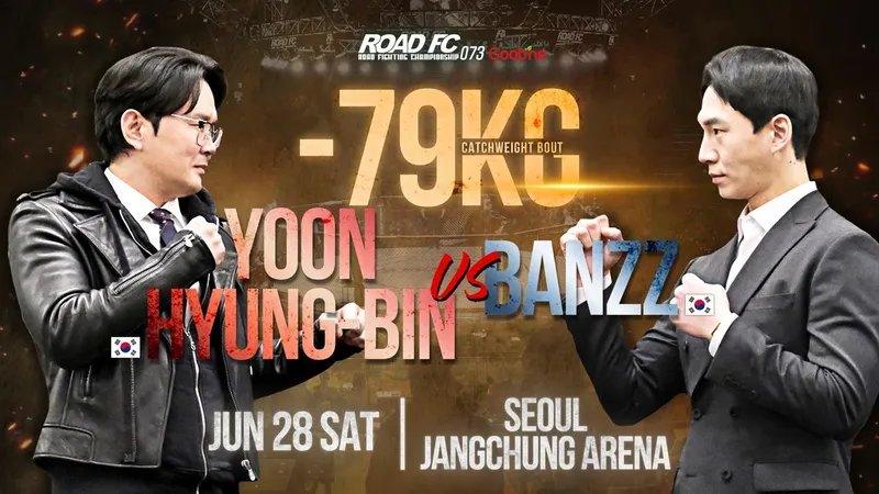 “운명의 한판, 채널을 건 대결”…윤형빈·밴쯔, ‘굽네 ROAD FC 073’에서 맞붙는다→현장은 긴장감 고조 / 윤소그룹