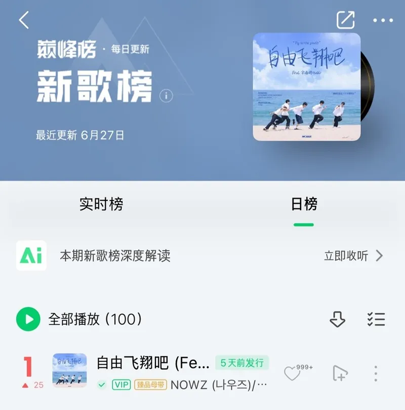 “나우즈, 중화권 최정상 질주”…‘자유롭게 날아’ 차트 1위→미니 1집 기대감 폭발 / 큐브엔터테인먼트
