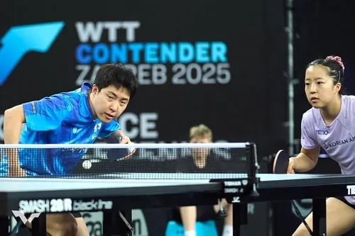 “완승으로 결승행”…임종훈-신유빈, 자그레브 한일전 3-0→WTT 혼복 2주 연속 우승 도전 / 연합뉴스