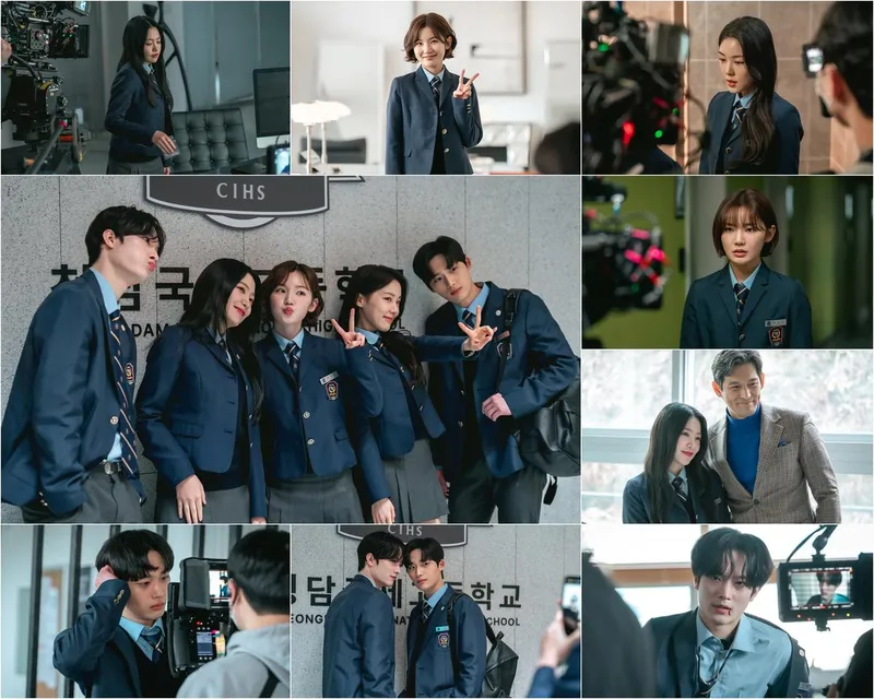 “비밀 많은 미소 뒤에 숨은 진심”…이은샘, ‘청담국제고등학교 2’ 비하인드→현장은 따뜻했다 / 와이낫미디어, 리안컨텐츠