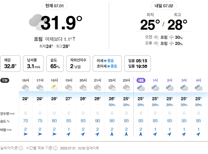 사진 출처 = 네이버 날씨(기상청제공)