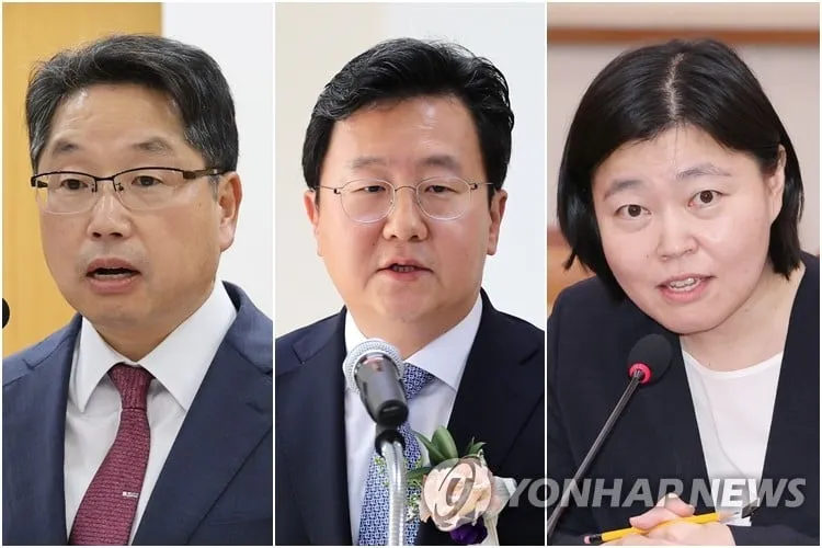 노만석 대검찰청 차장, 정진우 서울중앙지검장, 임은정 서울동부지검장(왼쪽부터) / 연합뉴스