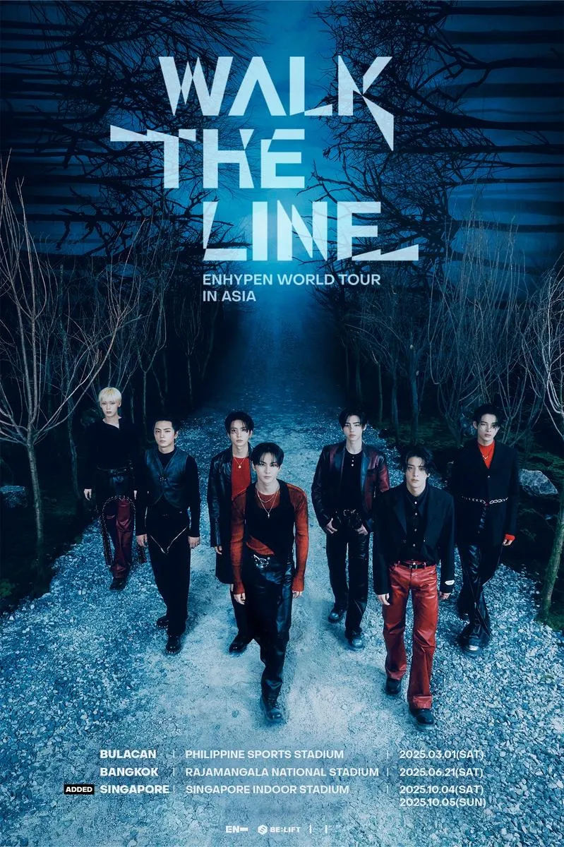 “엔하이픈, ‘WALK THE LINE’ 싱가포르 추가→아시아 투어 열풍 이끈 티켓 파워”